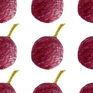 Watercolor seamless pattern with red apples, bananas, pears, cherries bright  Stock Illustration
