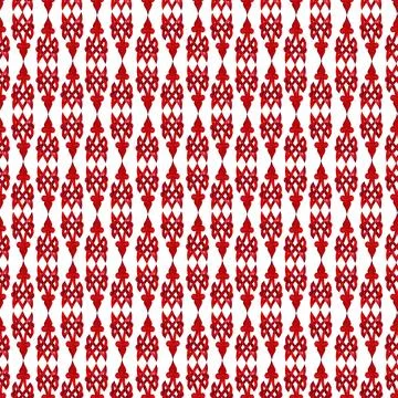 Watercolor seamless pattern with red Celtic elements and contour components Stock Illustration