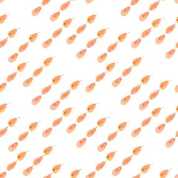 Watercolor seamless pattern with ripe pears Stock Illustration