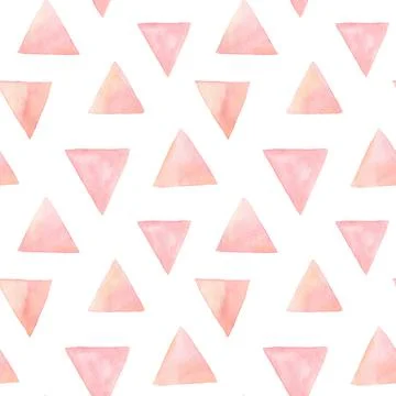 Watercolor seamless pattern with simple triangles in pastel colors Stock Illustration