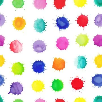Watercolor seamless pattern with splashes 스톡 일러스트