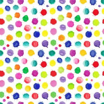 Watercolor seamless pattern with splashes Illustrazione stock