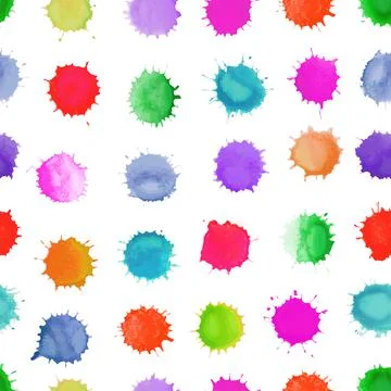 Watercolor seamless pattern with splashes Stock Illustration