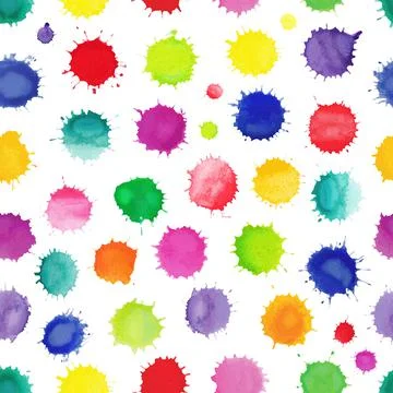 Watercolor seamless pattern with splashes Stock Illustration