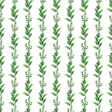 Watercolor seamless pattern with spring flowers, buds and twigs with leaves Stockillustratie