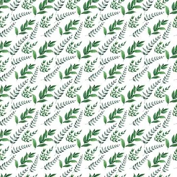 Watercolor seamless pattern with spring flowers, buds and twigs with leaves 스톡 일러스트