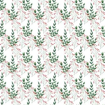 Watercolor seamless pattern with spring flowers, buds and twigs with leaves 스톡 일러스트
