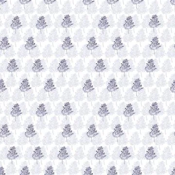 Watercolor seamless pattern with stylized twigs, flowers and leaves Stock Illustration