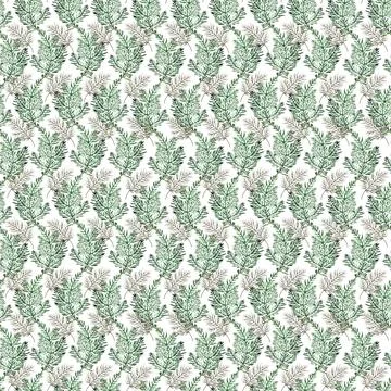 Watercolor seamless pattern with stylized twigs, flowers and leaves Stock Illustration