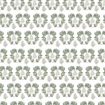 Watercolor seamless pattern with stylized twigs, flowers and leaves Stock Illustration