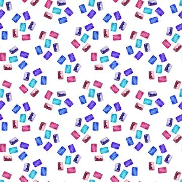 Watercolor seamless pattern with various objects of calligraphy Illustrazione stock