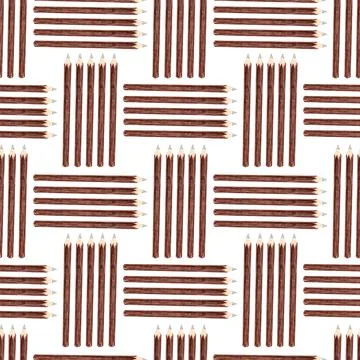 Watercolor seamless pattern with various objects of calligraphy 스톡 일러스트