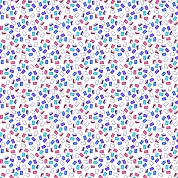 Watercolor seamless pattern with various objects of calligraphy 库存插图