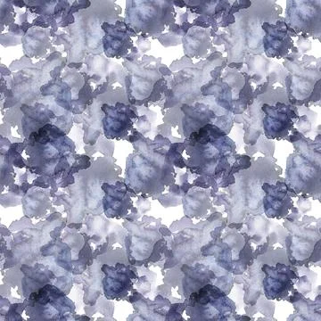 Watercolor seamless pattern with various objects of calligraphy Illustrazione stock