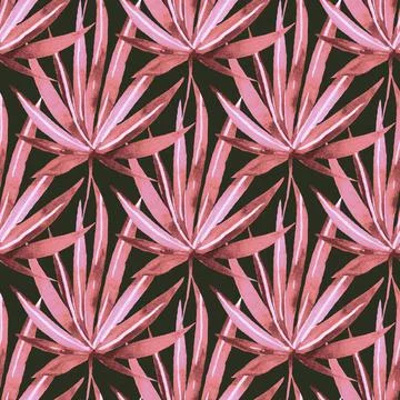 Watercolor Seamless Tropical Pattern Pattern with leaves. Background Illustrazione stock