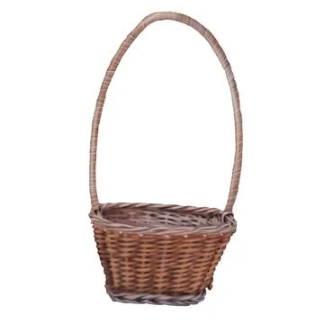Watercolor set of baskets. empty baskets of white and brown color. Realistic  스톡 일러스트