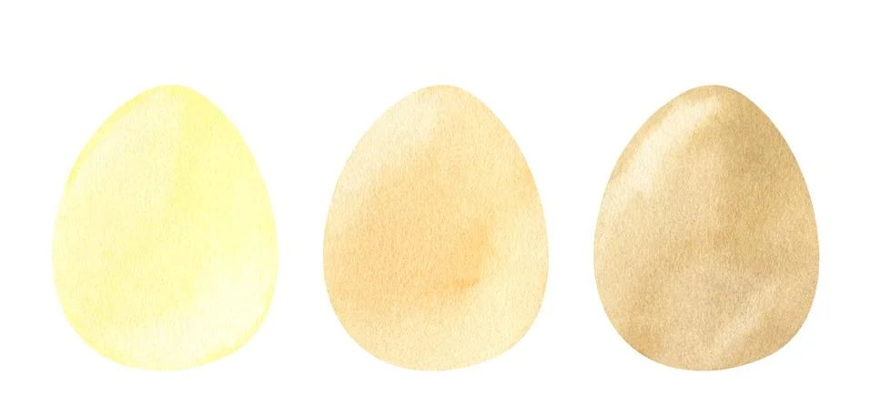 Watercolor set with colored Easter eggs in pastel colors Stock Illustration