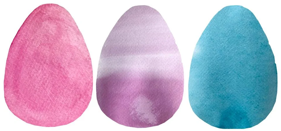 Watercolor set of Easter egg silhouettes Stock Illustration