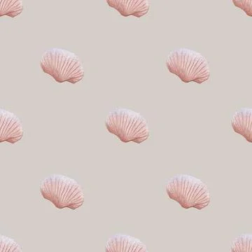 Watercolor shell pattern design for textile and wrapping paper Stock Photos