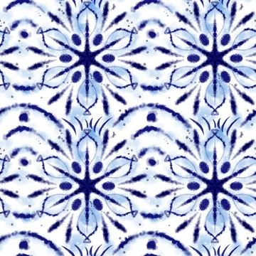 Watercolor shibori pattern Stock Illustration
