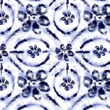Watercolor shibori pattern Stock Illustration