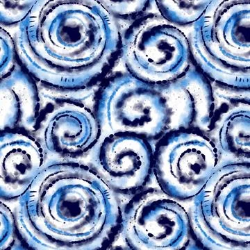 Watercolor shibori pattern Stock Illustration