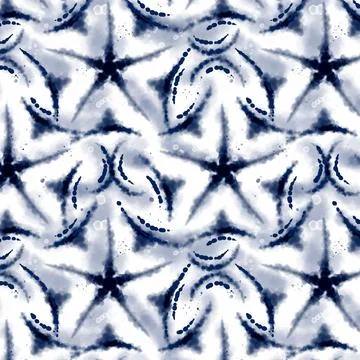 Watercolor shibori pattern Stock Illustration