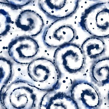 Watercolor shibori pattern Stock Illustration