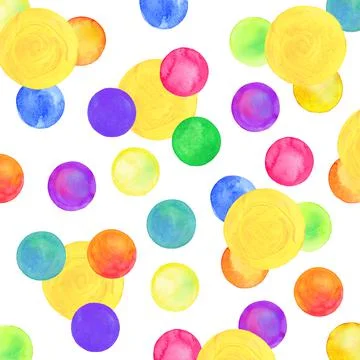 Watercolor simple polka dot pattern. イラスト素材
