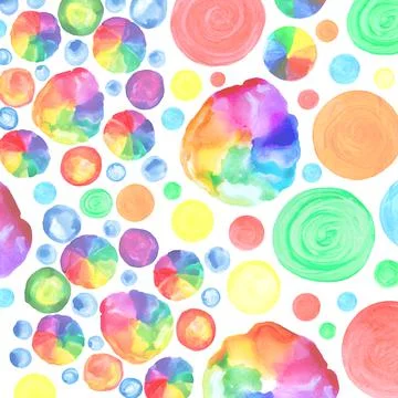Watercolor simple polka dot pattern. Illustrazione stock