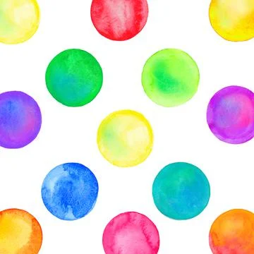 Watercolor simple polka dot pattern. Illustrazione stock