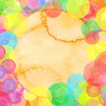 Watercolor simple polka dot pattern. Abstract watercolor pattern with colorfu イラスト素材