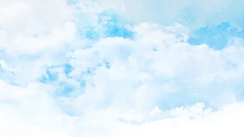 Watercolor sky with cloud. Stock Footage 258551626
