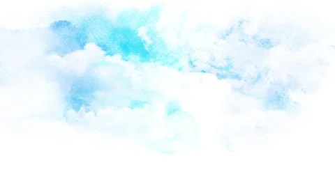 Watercolor sky with cloud. Stock Footage 258553920