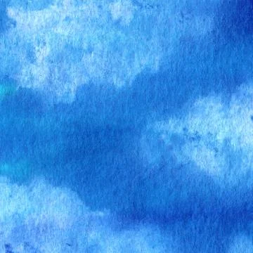 Watercolor sky with clouds Stock Illustration