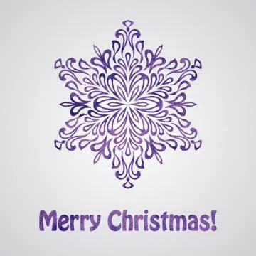 Watercolor snowflake Illustrazione stock