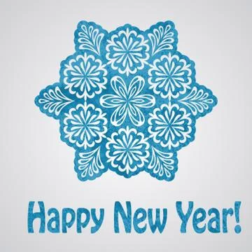 Watercolor snowflake Illustrazione stock