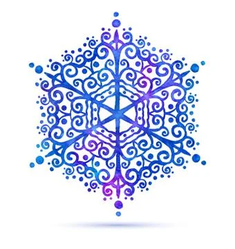 Watercolor snowflake Stock Illustration