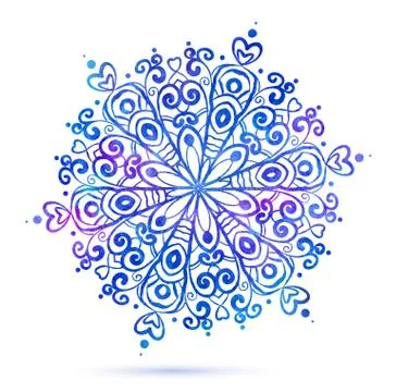 Watercolor snowflake Stock Illustration