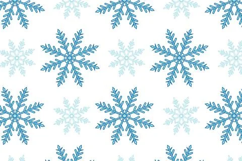 Watercolor snowflake pattern seamless winter holiday background 스톡 일러스트