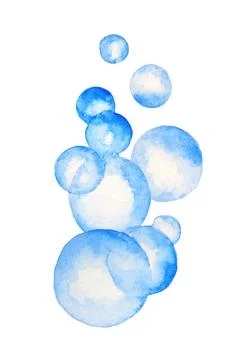 Watercolor soap bubbles Stock Illustration