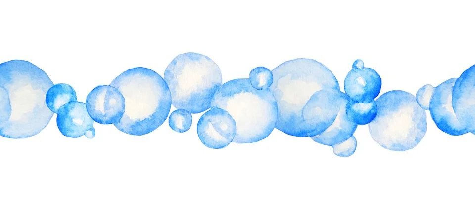 Watercolor soap bubbles. Seamless pattern Stockillustratie