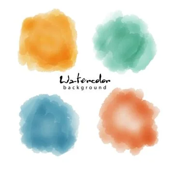 Watercolor soft circle texture. Vector watercoluor circle elements for design Stock Illustration