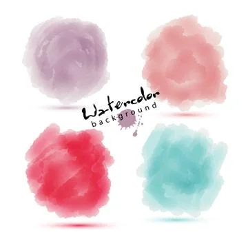 Watercolor soft circle texture. Vector watercoluor circle elements for design Illustrazione stock