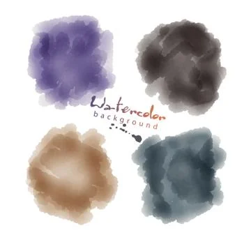 Watercolor soft circle texture. Vector watercoluor circle elements for design 库存插图