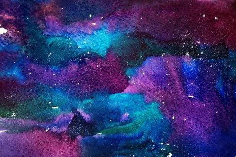 Watercolor space background Stock Illustration