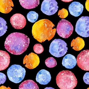 Watercolor Space Circle Pattern Stock Illustration