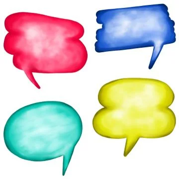 Watercolor Speech Bubble Set Stock-Illustration