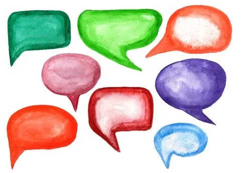 Watercolor speech bubbles Stock Illustration