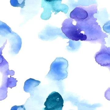 Watercolor splashes seamless pattern Stock Illustration